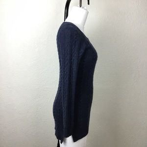 Cashmere Woman’s Sweater Size XS Blue Pullover Long Sleeves Chunky Ca…